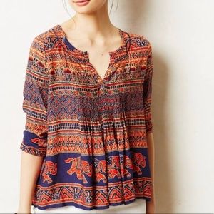 Anthropologie Vanessa Virginia Elephant Blouse